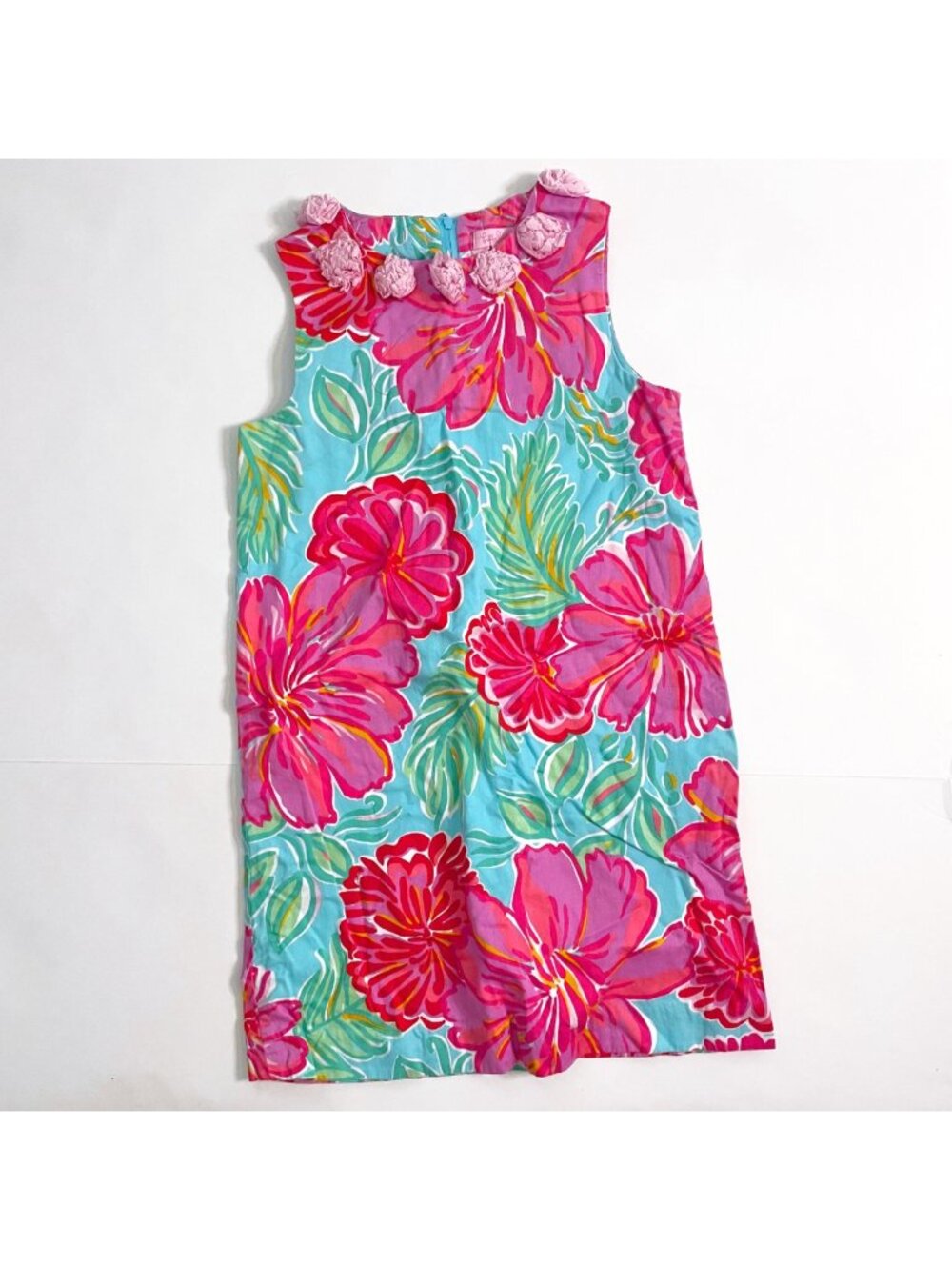Lilly Pulitzer Girls Tropical Rosette Dress, Size 14